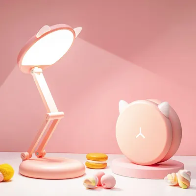 Zdjęcie produktu dla Lampa biurkowa One Fire dla dzieci, 9 stopni jasności, urocza lampa biurkowa dla dziewczynek, lampa do czytania dla dzieci, składana i przenośna, lampa nocna o pojemności 3600 mAh z oświetleniem do czytania, urocze lampy biurkowe