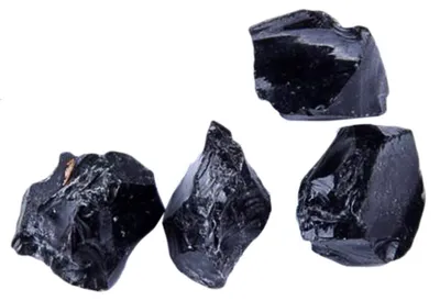 Naturroher schwarzer Obsidian, 1 Stück, 2-3 cm
