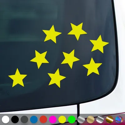 Produktbild von PantherPixel Sterneaufkleber Aufkleber Mehrteiliges Sterne Set Sticker Auto Geschenkidee Farbe Neon-Gelb