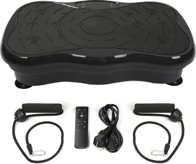 Image de Plaque vibrante Fitness Plaque vibrante Bluetooth LCD Fitness Trainer pour la perte de graisse le renforcement musculaire noir