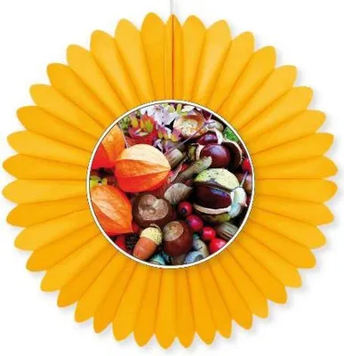 Produktbild von Dekofächer Herbst gelb 60 cm, schwer entflammbar