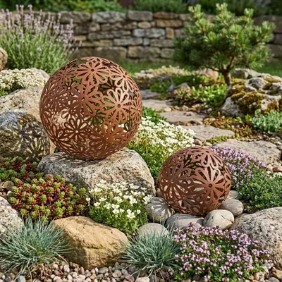 Immagine prodotto di Bellissima palla decorativa con motivo floreale - set di 2