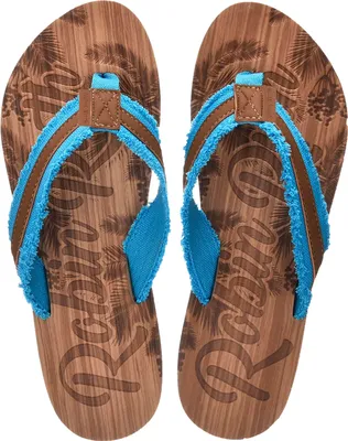 Produktbild von Robin Ruth Damen Flip Flops mit flacher Sohle - Zehentrenner in verschiedenen Designs in Braun-Blau Größe 36/37