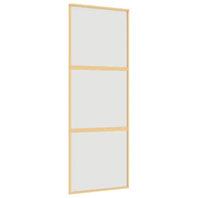 Image de vidaXL Porte coulissante Golden 76x205 cm Mat verre ESG et aluminium