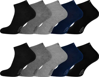 Produktbild von 10 Paar Kurzschaft Socken für Damen & Herren  Standard 100 e Baumwolle - Grau-Mix 35-38