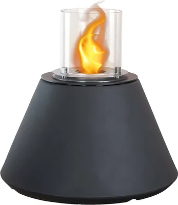 Image de Parbo - Cheminée bioéthanol, 60x60x56h cm Noir, Capacité 1,5 L