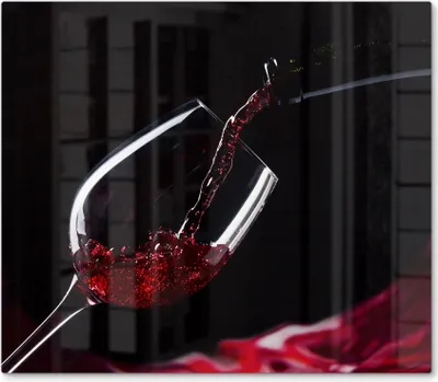 Produktbild von DEQORI Herdabdeckplatte Glas 1-tlg 'Rotwein ins Glas gegossen' Herd Abdeckung Küche