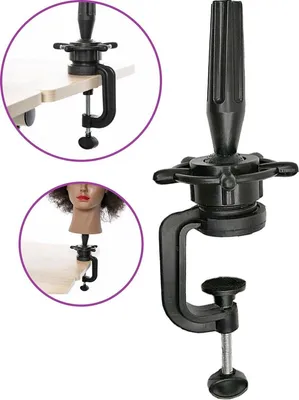 Image de Support de tête de mannequin - Support de tête de poupée pour la coiffure - pour tête de mannequin Tête de formation à trépied Support de tête de formation réglable