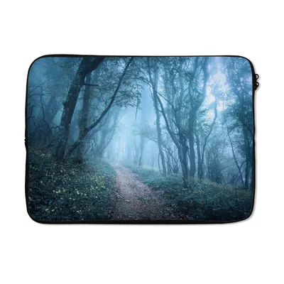 Produktbild von MuchoWow® Laptop Hülle 14 ZollBäume - Natur - Nebel Laptoptasche - Laptoptasche - Stoßsicher - Schutzhaube