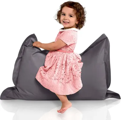 Produktbild von Green Bean® Kinder-Sitzsack 70x100cm mit 70 Liter EPS Perlen Füllung - Indoor & Outdoor - Dunkelgrau