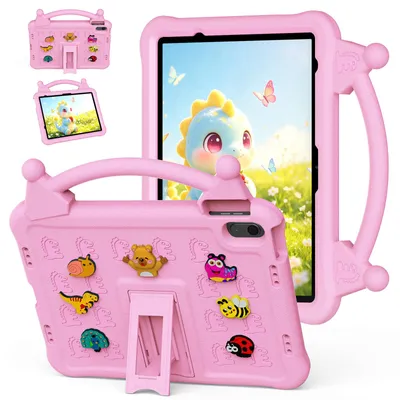 Obrázek produktu pro Dětské pouzdro pro iPad 2025/2022 11th/10th Gen A16 nárazuvzdorné EVA pouzdro s rukojetí a funkcí stojánku Růžová