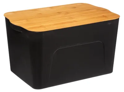 Produktbild von Aufbewahrungsbox aus Kunststoff mit Bambusdeckel, 24 l