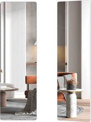 Immagine prodotto di Specchio da parete Famanu, formato verticale - 120 cm x 37 cm, disponibile in nero o bianco