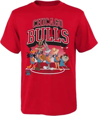 Produktbild von Space Jam T-Shirt Chicago Bulls Tunes on Court A New Legacy Adult NBA Taz Daffy Bugs Bunny Coyote  (L)