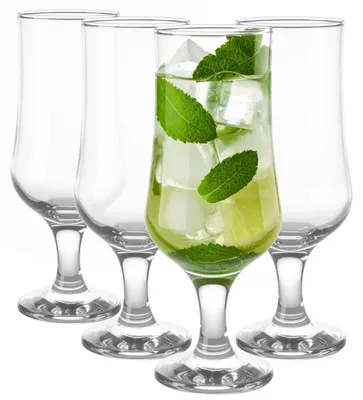 Gläser 340 ml, 4er-Set, transparent, kratzfest, spülmaschinengeeignet