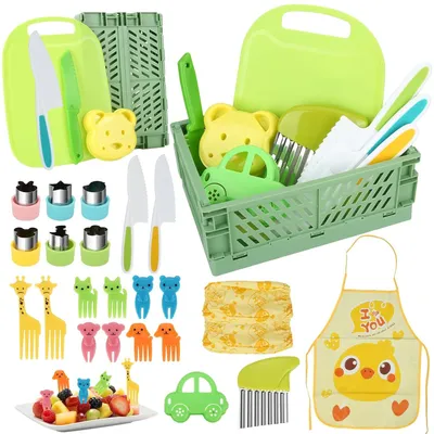 Immagine prodotto di Yicenmy, set di 27 coltelli per bambini con tagliere