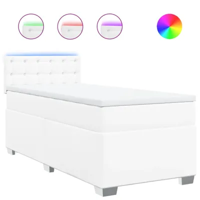 Produktbild von vidaXL Boxspringbett mit Matratze Weiß 80x200 cm Kunstleder