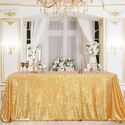 Productafbeelding van Glitter tafelkleed, rechthoekig, goud, 150x225 cm