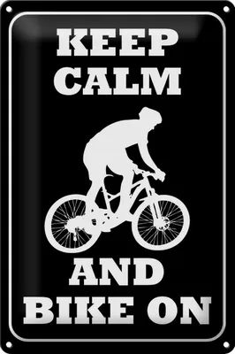 Produktbild von Blechschild Spruch 20x30cm Keep Calm and Bike on