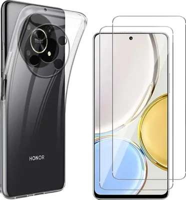 Image de Housse pour Honor Magic 4 Lite 5G avec 2 films de protection d'écran en verre trempé Phonillico®