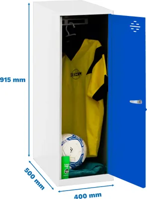 Produktbild von Simonrack Spind SIMONLOCKER DISM SINGLE weiß, blau 8425437118036, 1 Schließfach 40,0 x 50,0 x 91,5 cm