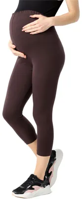 Image de Leggings de grossesse 3/4 pour femmes Be Mammy en Coton BE20-284 (marron, S)