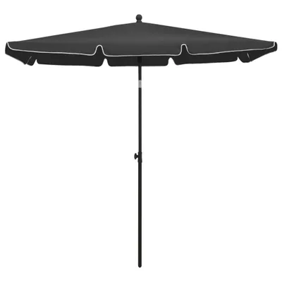 Image de vidaXL Parasol avec mât 210x140 cm Anthracite