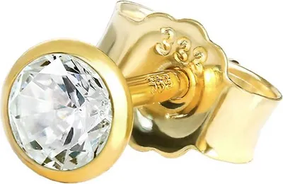 Produktbild von Einzel Kleine Ohrstecker 3,5mm Gelbgold 333 8 Karat Gold Ohrring Zirkona Weiß