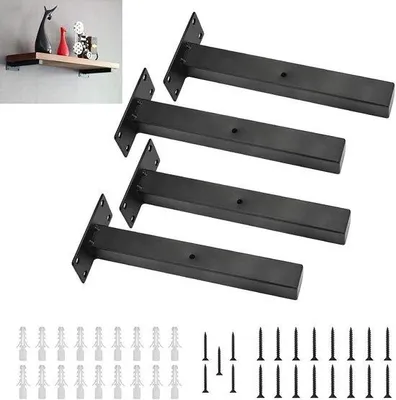 Produktbild von Schwarze Metall-Plattenhalter - 4 Stück (20 cm)