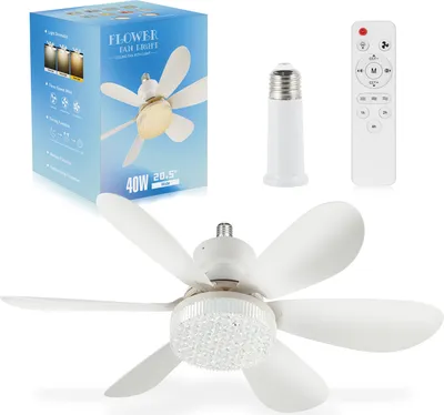 Image de Ventilateur de plafond avec éclairage 40W Ventilateur-plafonnier avec télécommande Timer Tige d'extension Lampe de ventilateur réglable Vitesse du vent Température de couleur Abat-jour en cristal pour le salon Chambre à coucher Salle à manger