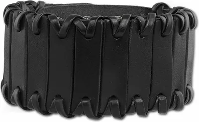 Image de SilberDream bracelet -vachette tannée- noir lanières unie LA0025S