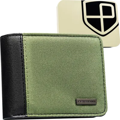 Productafbeelding van Peterson Herenportemonnee, RFID-bescherming, zwart, groen, kunstleer, 11x8,5 cm