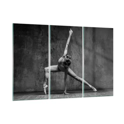 Produktbild von Bilder auf glas - 3 Teile - Tanz Figur Schwarz und Weiß - 105x70cm - Glasbilder - Wandbilder - Bilder - Wanddekoration aus Glas - Glas Bilder - Wandbild auf Glas - GCE105x70-4348