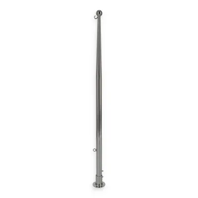 Produktbild von Flaggenstock aus Edelstahl mit Sockel, 40 cm / 60 cm / 75,5 cm, mit 2 Ösen Flaggenstock Länge: 75,5 cm