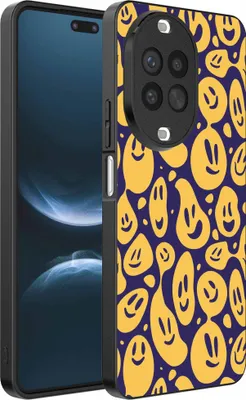 Produktbild von Geeignet für Huawei Nova 14 Pro Telefon Fall mit Smiley-Druck - TPU zurück Abdeckung Fall Emoji Design - lila gelb - Smartphonica