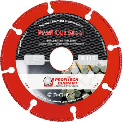 Produktbild von Diamanttrennscheibe Profi-Tech Profi Cut Steel Ø 115x22,23 mm