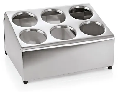 Produktbild von Besteckbehälter für 6 Besteckköcher Edelstahl, 37,5 x 30 x 21 cm