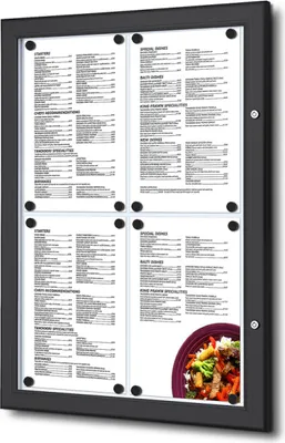 Produktbild von Showdown Menükasten Outdoor - 4x DIN A4 -Aluminium / Stahl - Schwarz
