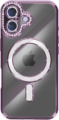 Image de Avizar, étui compatible iPhone 17 MagSafe avec bordure en strass, violet