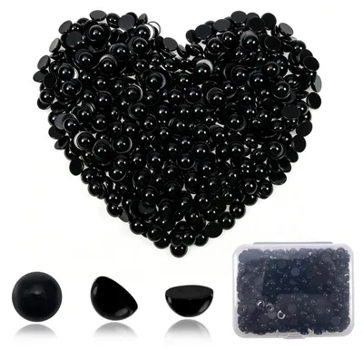 Sicherheitsaugen 6 mm, schwarz, 500 Stück für Amigurumis & DIY