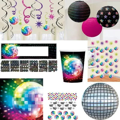 Produktbild von Partyset Disco Party Mottoparty 70er Jahre Party 80er Jahre Party Disko