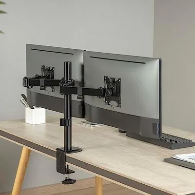 Produktbild von Monitorhalterung für zwei Monitore bis 32 Zoll mit Tischklemme und VESA 75/100