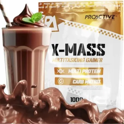 Immagine prodotto di Proactive X-Mass Weight GAINER: miscela proteica e carboidrati per aumentare la massa muscolare. Gusto: cioccolato. 1 kg