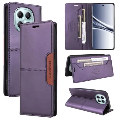 Image de Étui pour téléphone portable Xiaomi Redmi Note 15 5G/4G, étui en cuir à rabat, compartiment pour cartes, support, étui de protection violet