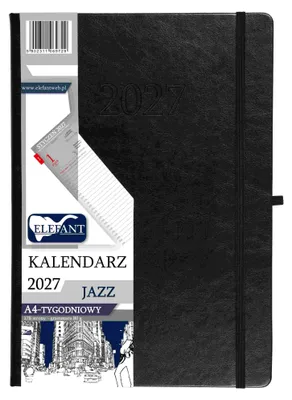 Obrázek produktu pro Kalendář Jazz 2027, formát A4, týdenní, černý