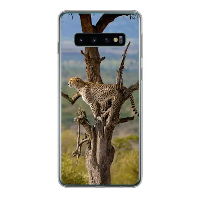 Produktbild von MuchoWow® Handyhülle Schutzhülle Hülle für Samsung Galaxy S10 Leopard - Baum - Tier Silikon Softcase Handy Hülle - Handytasche