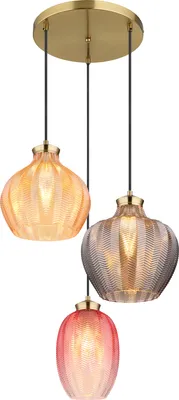 Produktbild von Globo Lighting Hängeleuchte Metall goldfarben matt, 3x E27