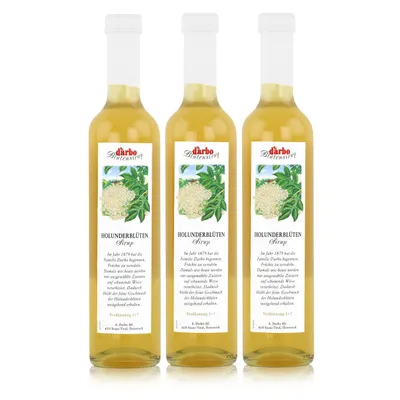 Produktbild von Darbo Holunderblüten Sirup 500ml - Cocktails Milchshakes Kaffeesirup (3er Pack)