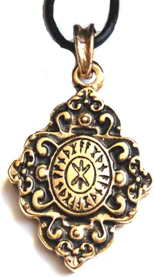 Produktbild von Anhänger Runenkreuz, mit 24 Karat vergoldet