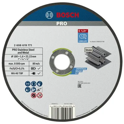 Produktbild von PRO Stainless Steel and Metal Trennscheibe, 180 x 1.6 x 22.23 mm, gerade